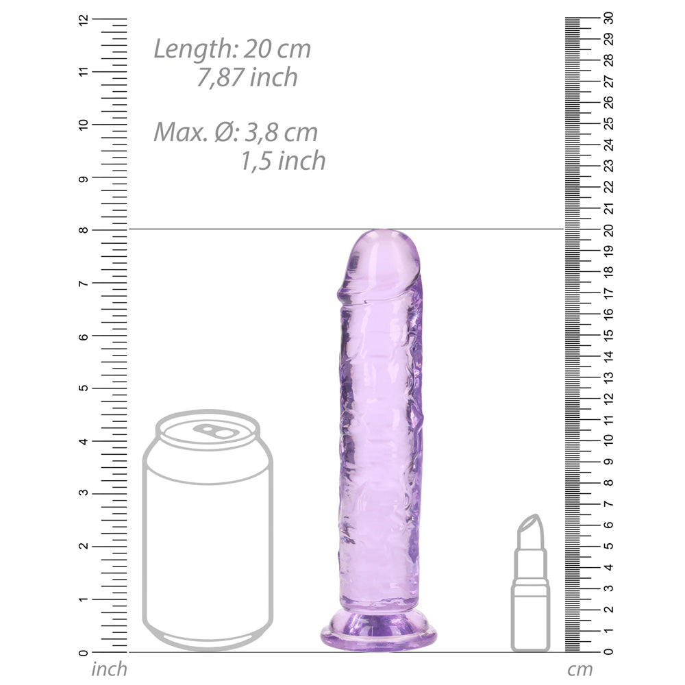 Shots Real Rock Crystal Clear 7 Inch Dildo - Purple