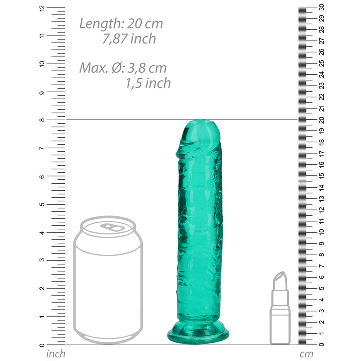 Shots Real Rock Crystal Clear 7 Inch Dildo - Turquoise