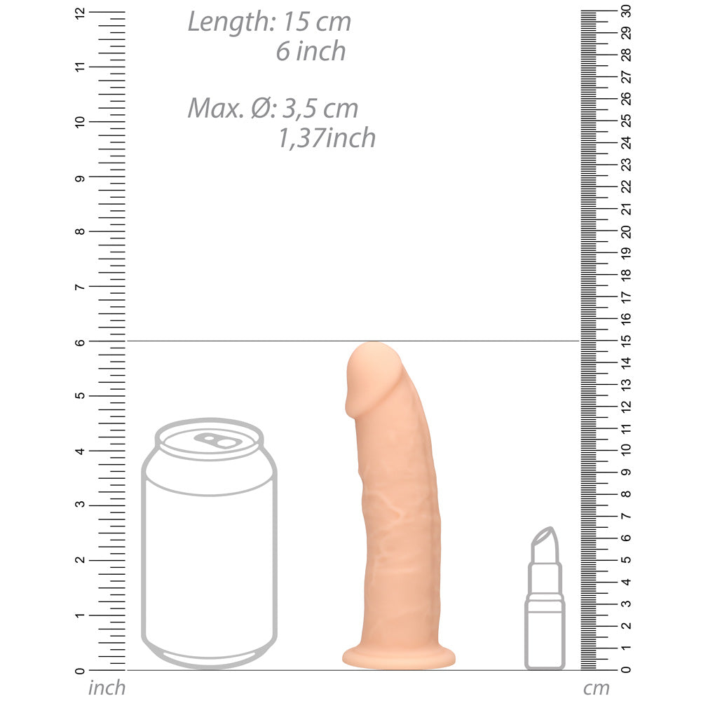 Shots Real Rock Dual Density Silicone Dildo 6 Inch - Light