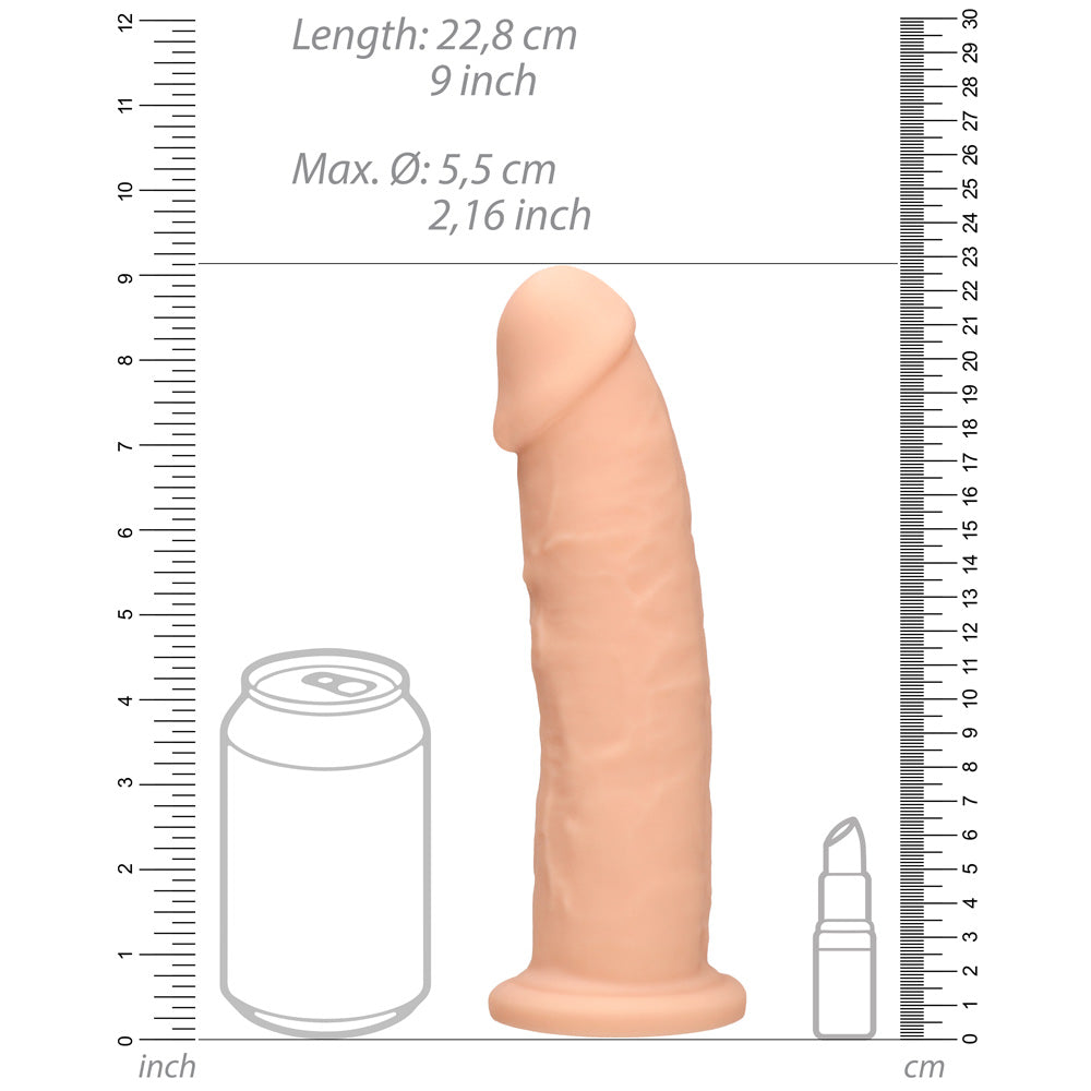 Shots Real Rock Dual Density Silicone Dildo 9 Inch - Light