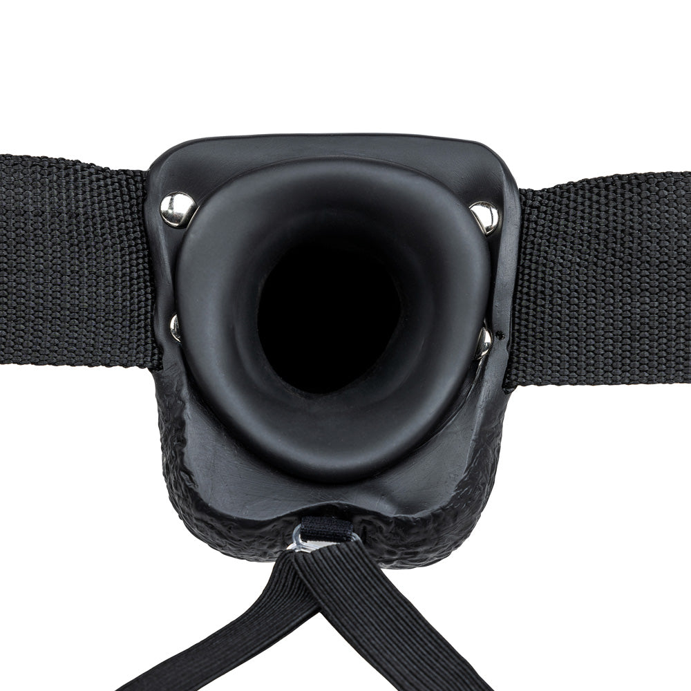 Shots Real Rock Hollow Strap On With Balls 9 Inch - Black