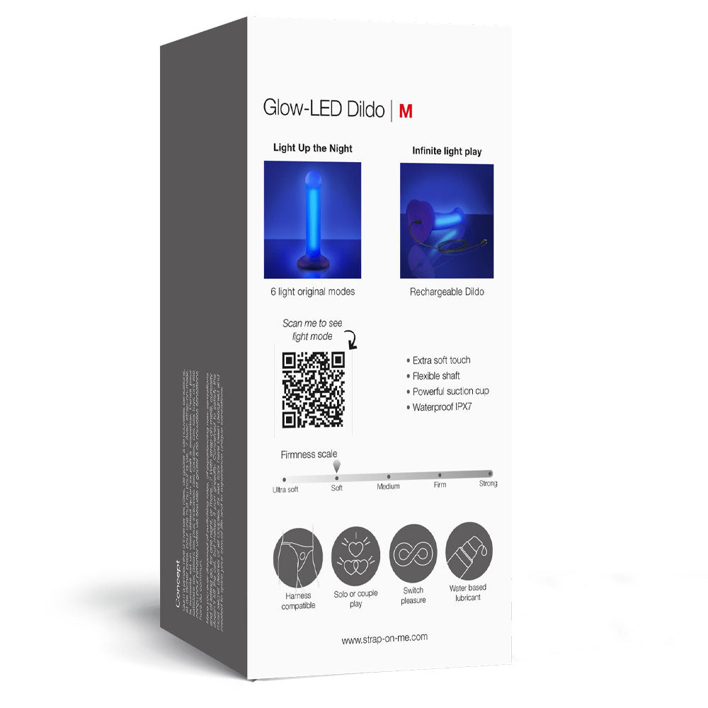 Strap On Me Glow LED Dildo Medium -  Purple