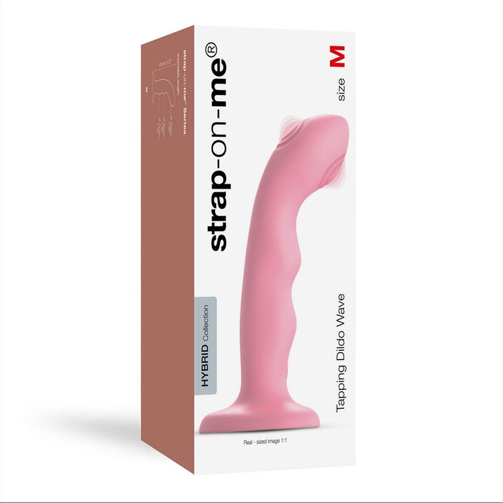 Strap On Me Tapping Dildo Wave Medium - Coral Pink