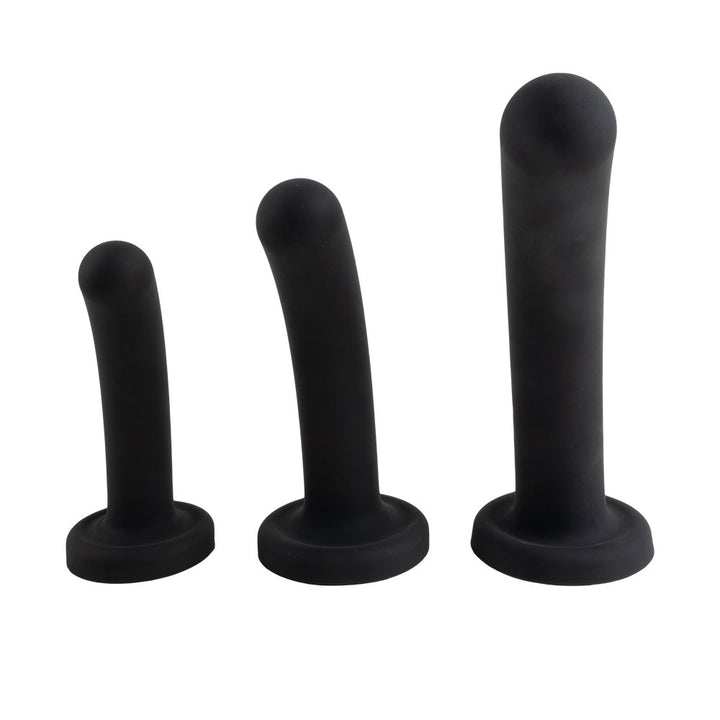 Topped Liquid Silicone Curved Dildo - Black