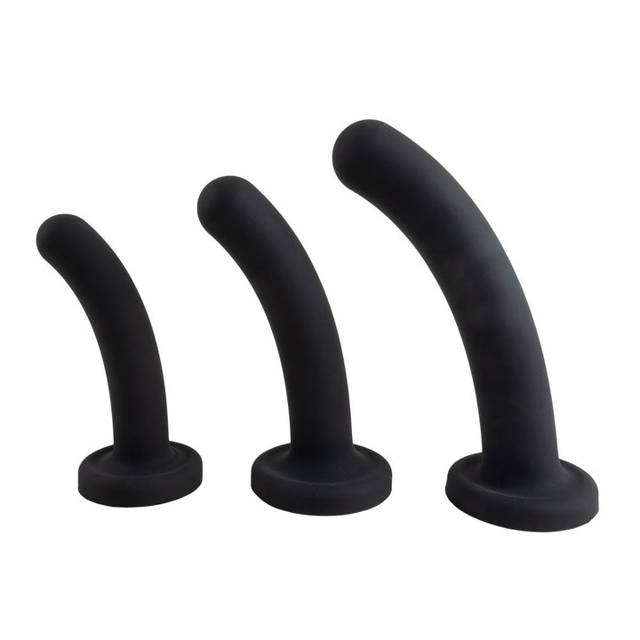 Topped Liquid Silicone Curved Dildo - Black