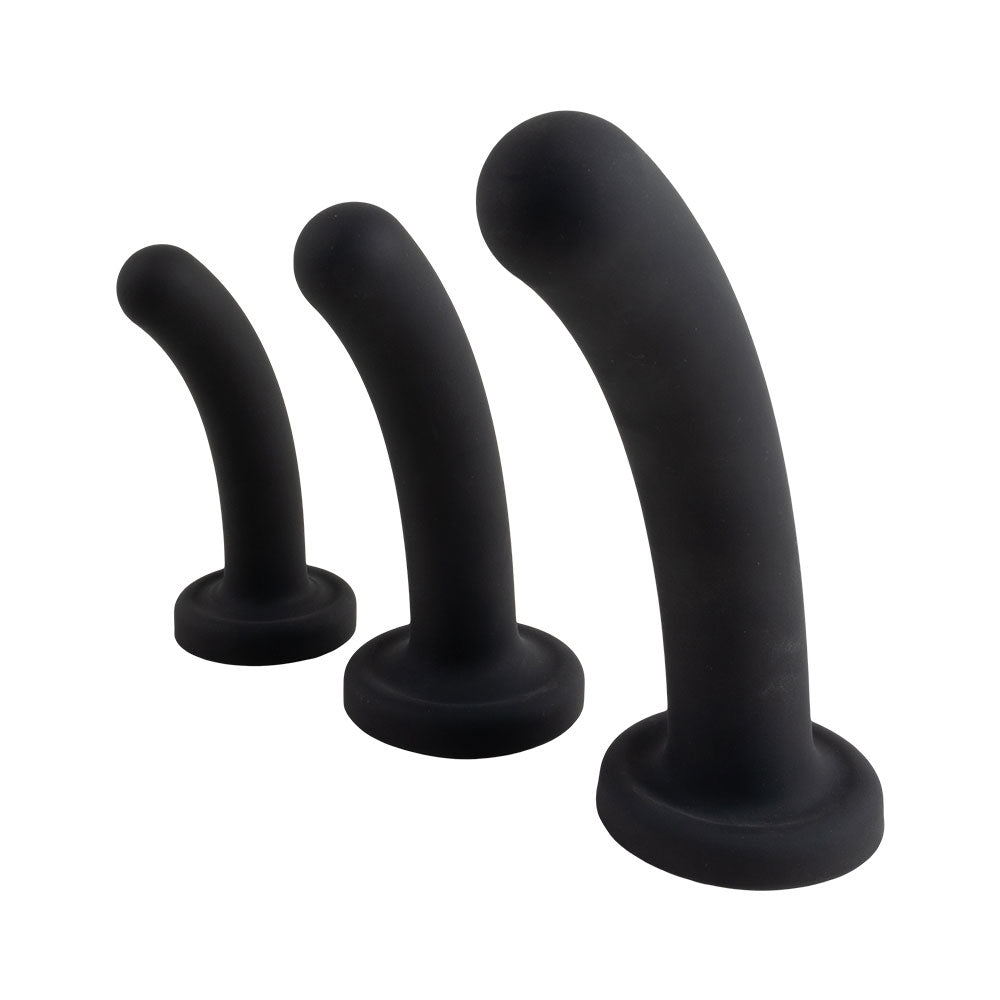 Topped Liquid Silicone Curved Dildo - Black