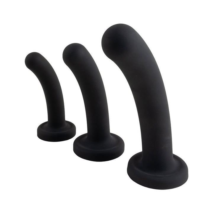 Topped Liquid Silicone Curved Dildo - Black