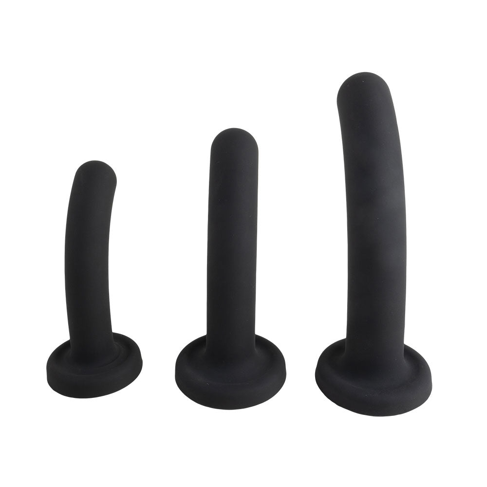 Topped Liquid Silicone Curved Dildo - Black