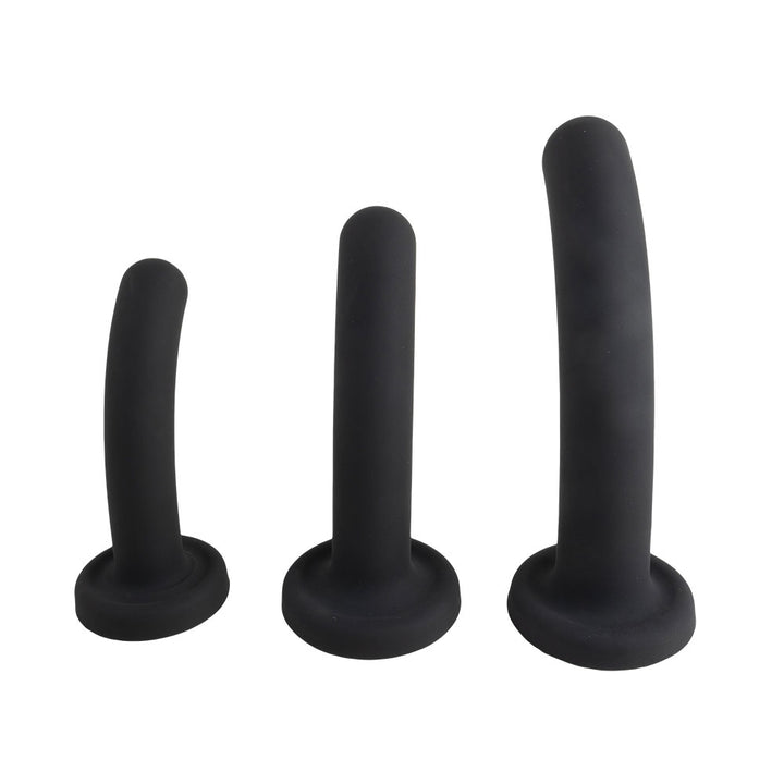 Topped Liquid Silicone Curved Dildo - Black