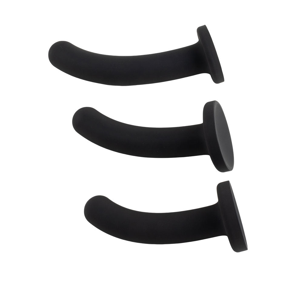 Topped Liquid Silicone Curved Dildo - Black