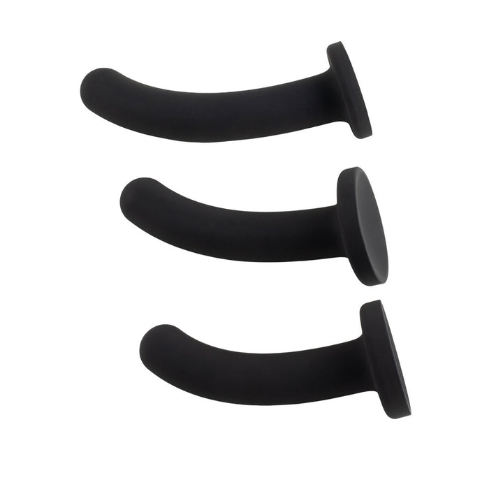 Topped Liquid Silicone Curved Dildo - Black