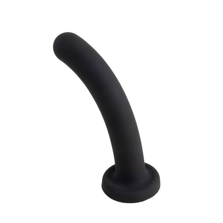 Topped Liquid Silicone Curved Dildo - Black