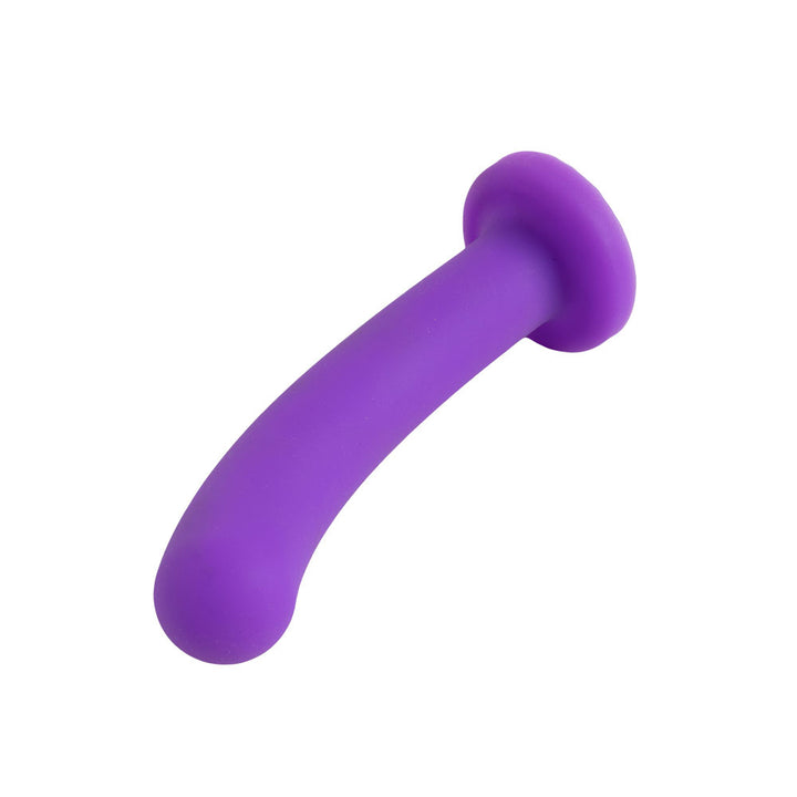 Topped Liquid Silicone Curved Dildo - Purple