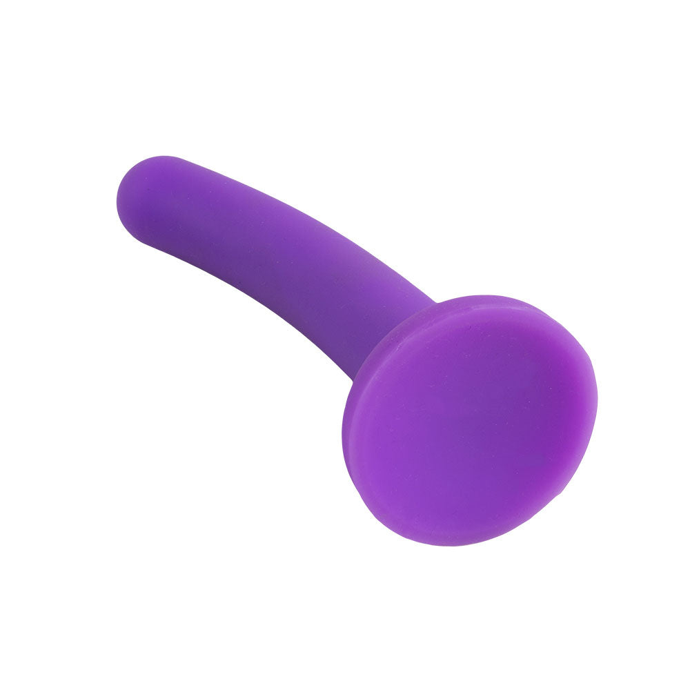 Topped Liquid Silicone Curved Dildo - Purple
