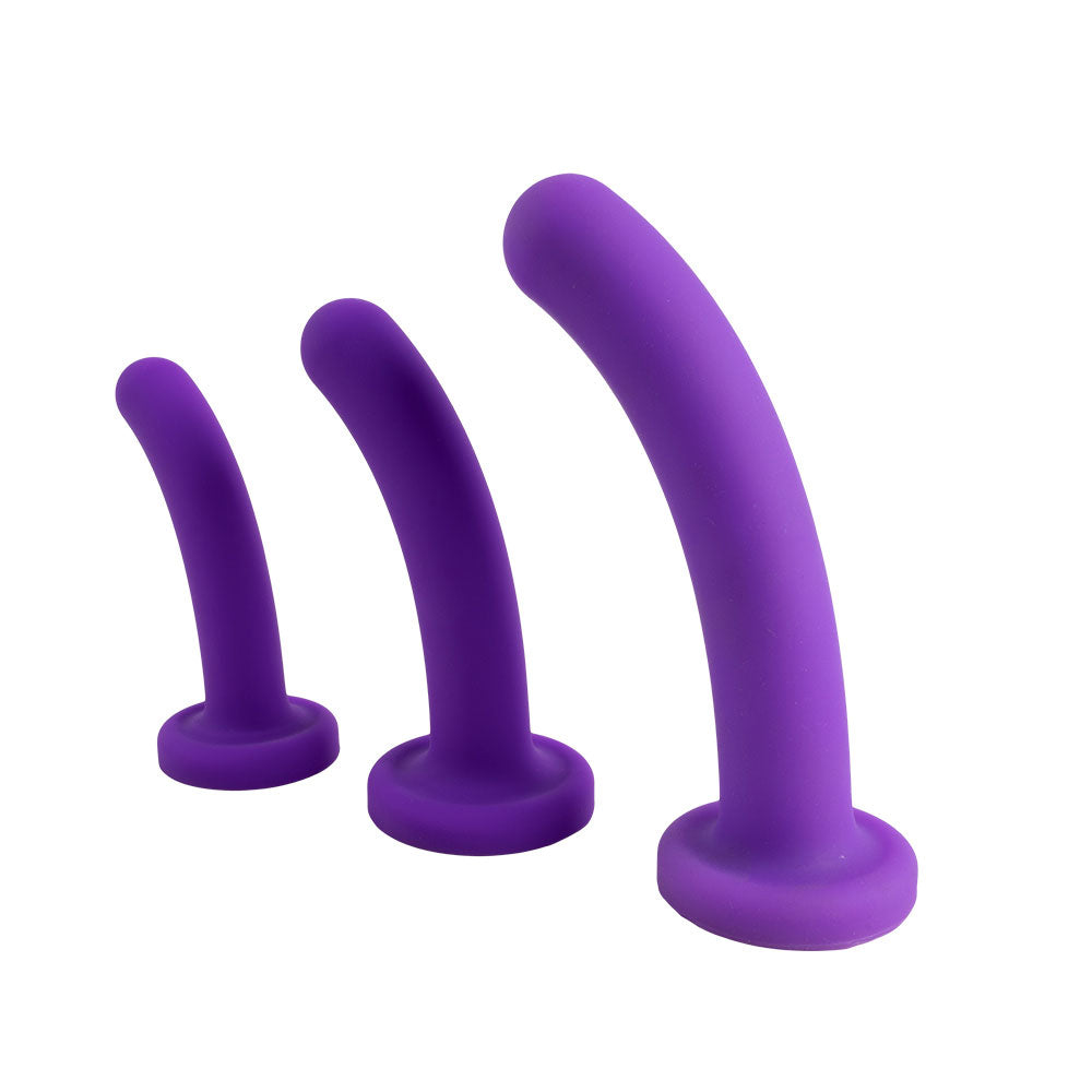 Topped Liquid Silicone Curved Dildo - Purple