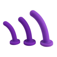 Topped Liquid Silicone Curved Dildo - Purple