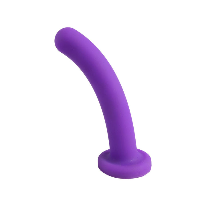 Topped Liquid Silicone Curved Dildo - Purple