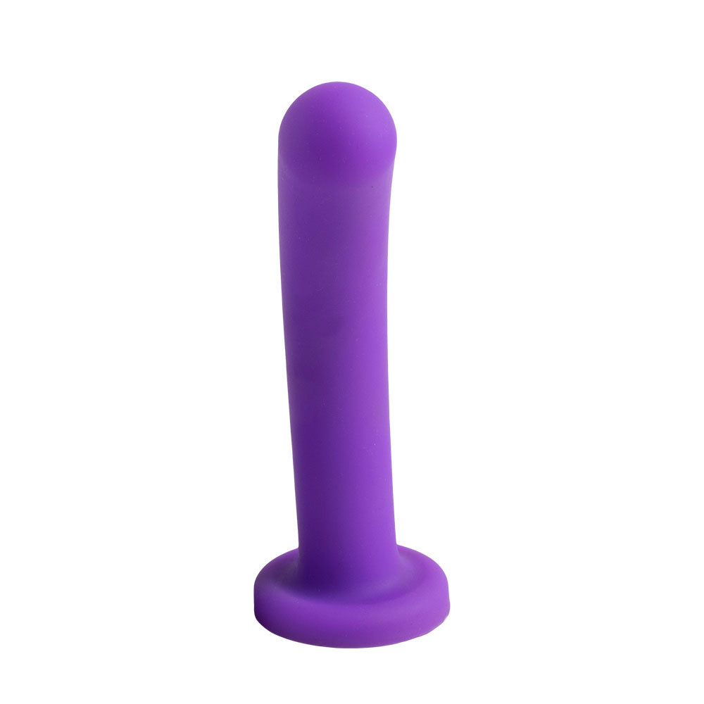 Topped Liquid Silicone Curved Dildo - Purple