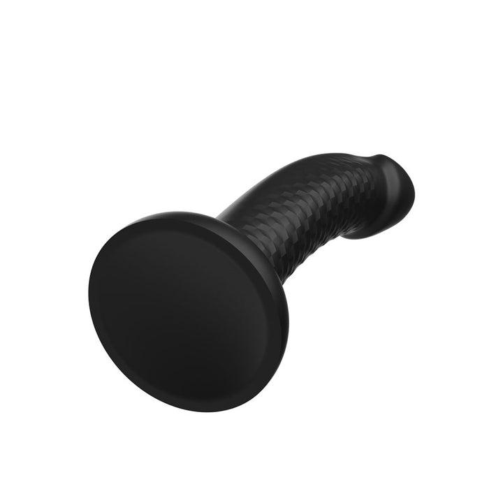Topped Liquid Silicone Textured Dildo - Black