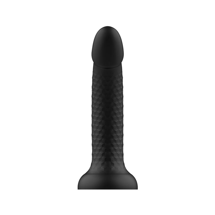 Topped Liquid Silicone Textured Dildo - Black