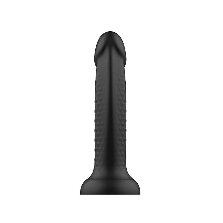 Topped Liquid Silicone Textured Dildo - Black