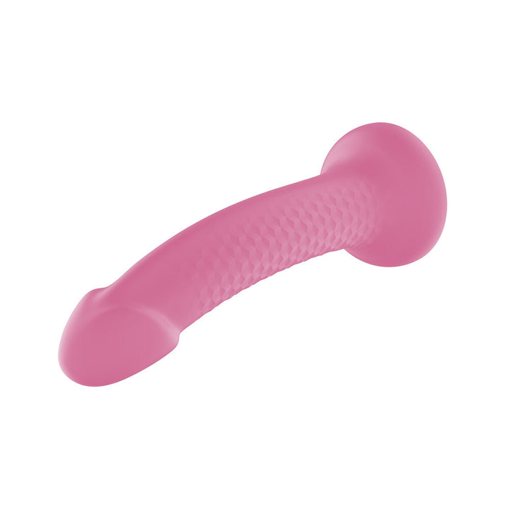 Topped Liquid Silicone Textured Dildo - Pink