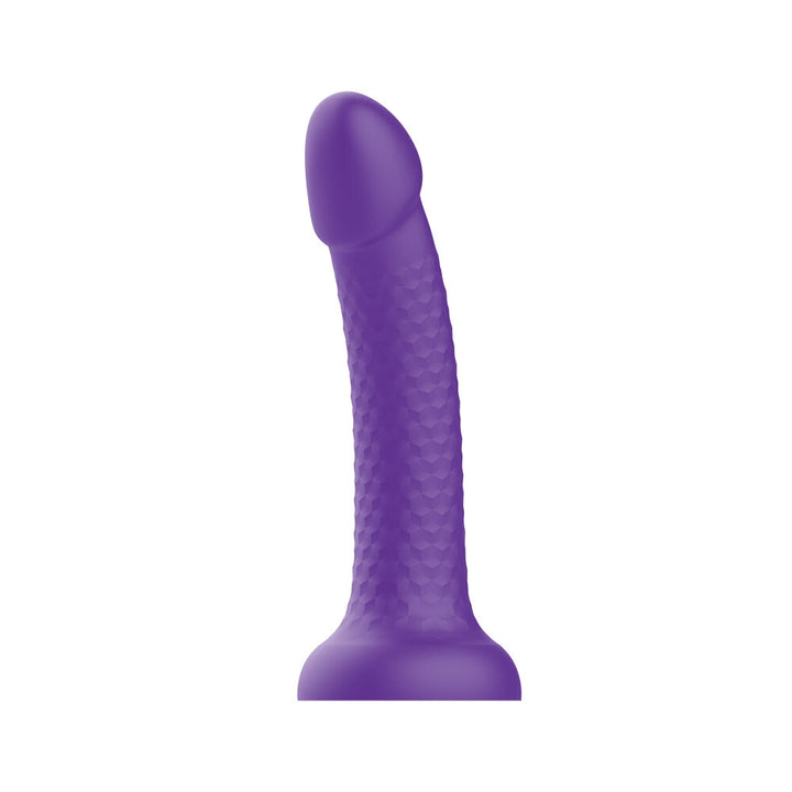 Topped Liquid Silicone Textured Dildo - Purple