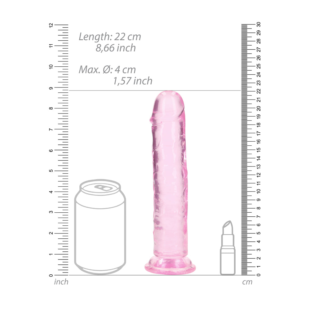 Shots Real Rock Crystal Clear 8 Inch Dildo - Pink