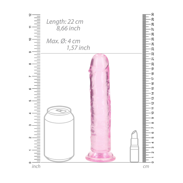 Shots Real Rock Crystal Clear 8 Inch Dildo - Pink