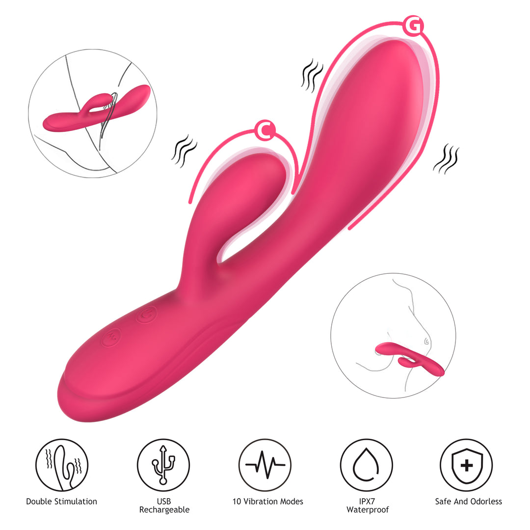 Winyi Havana Rabbit Vibrator - Rose