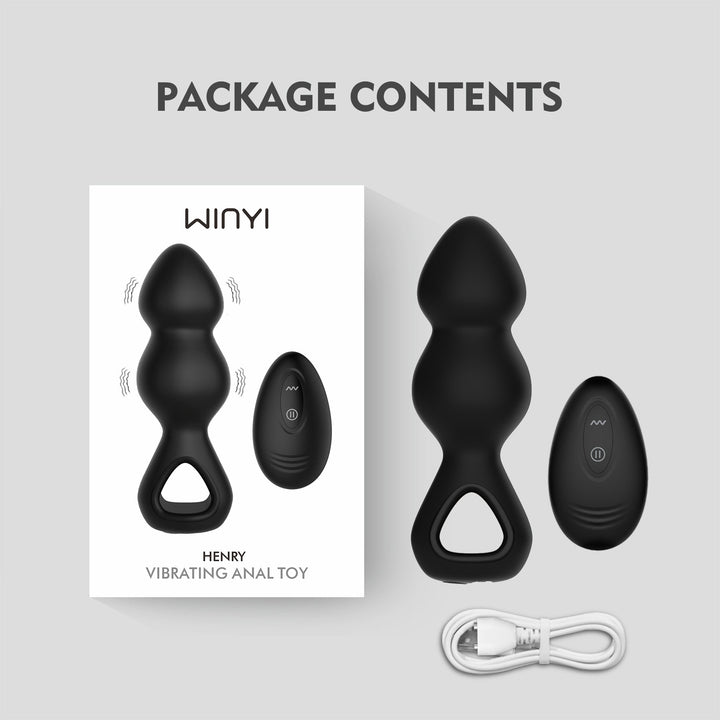 Winyi Henry Remote Control Anal Beads - Black