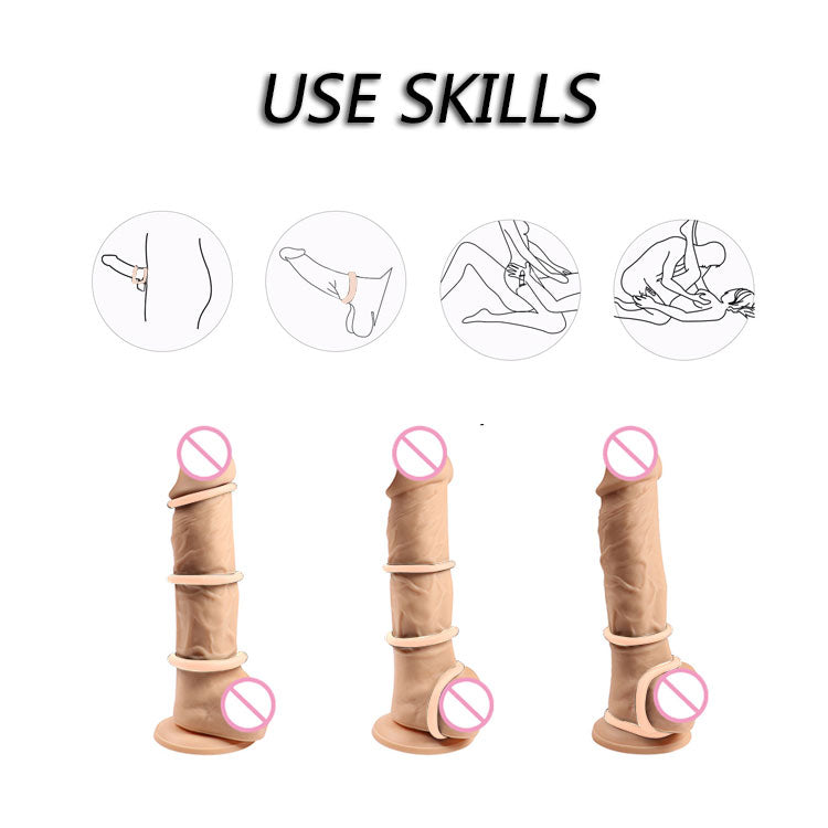 Winyi Liquid Silicone Cock Ring Set 3 Pack - Nude