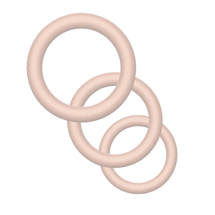 Winyi Liquid Silicone Cock Ring Set 3 Pack - Nude