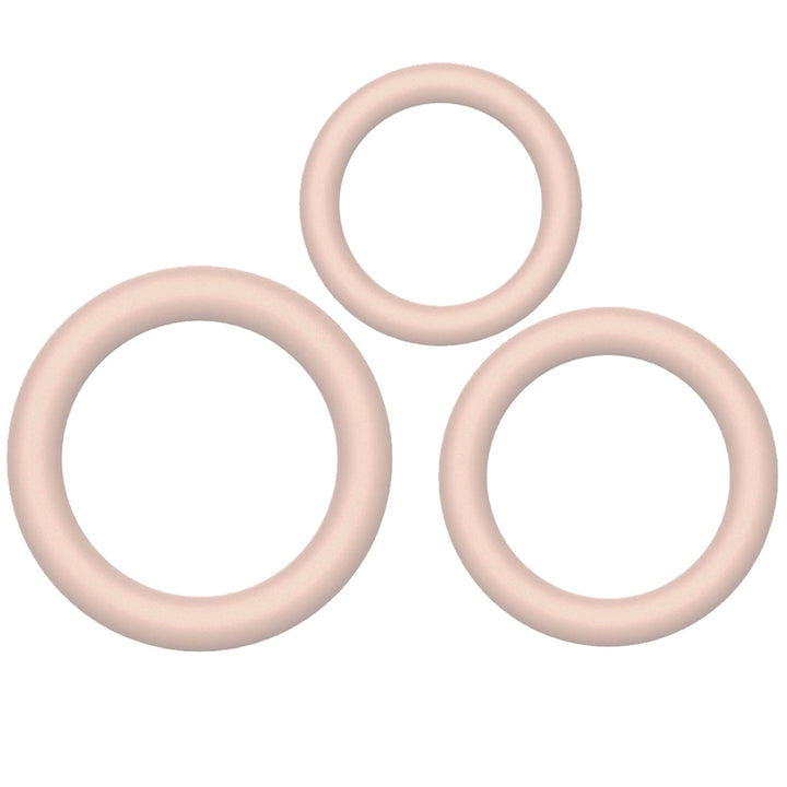 Winyi Liquid Silicone Cock Ring Set 3 Pack - Nude
