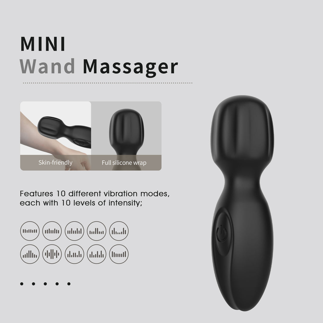 Winyi Luna Small Wand Vibrator | Black Pleasure Chest Winyi Luna Small Wand Vibrator | Black Pleasure Chest
