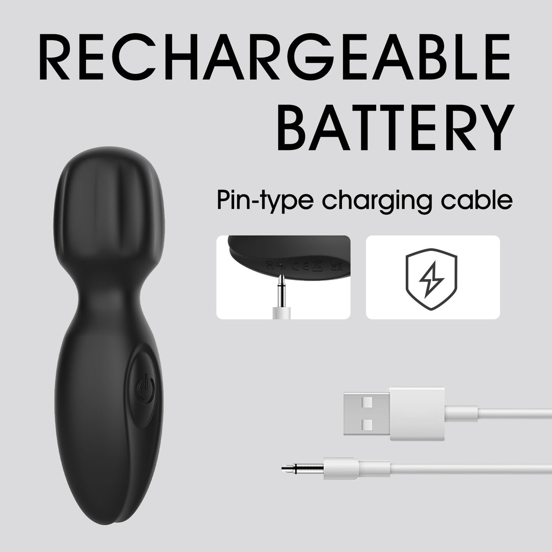 Winyi Luna Small Wand Vibrator - Black