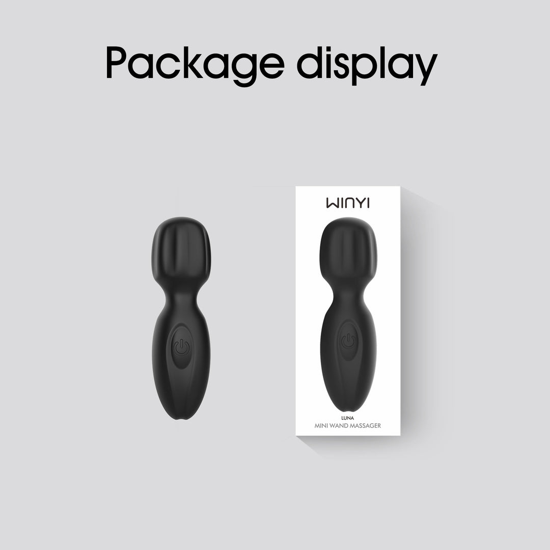 Winyi Luna Small Wand Vibrator - Black