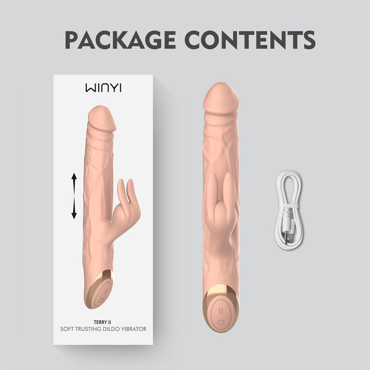 Winyi Terry 2 Thrusting Silicone Dildo - Flesh