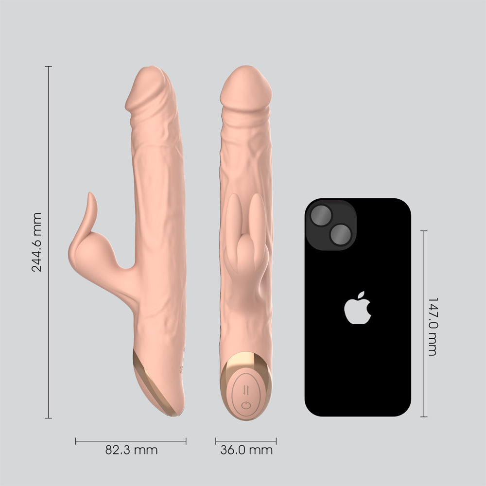 Winyi Terry 2 Thrusting Silicone Dildo - Flesh