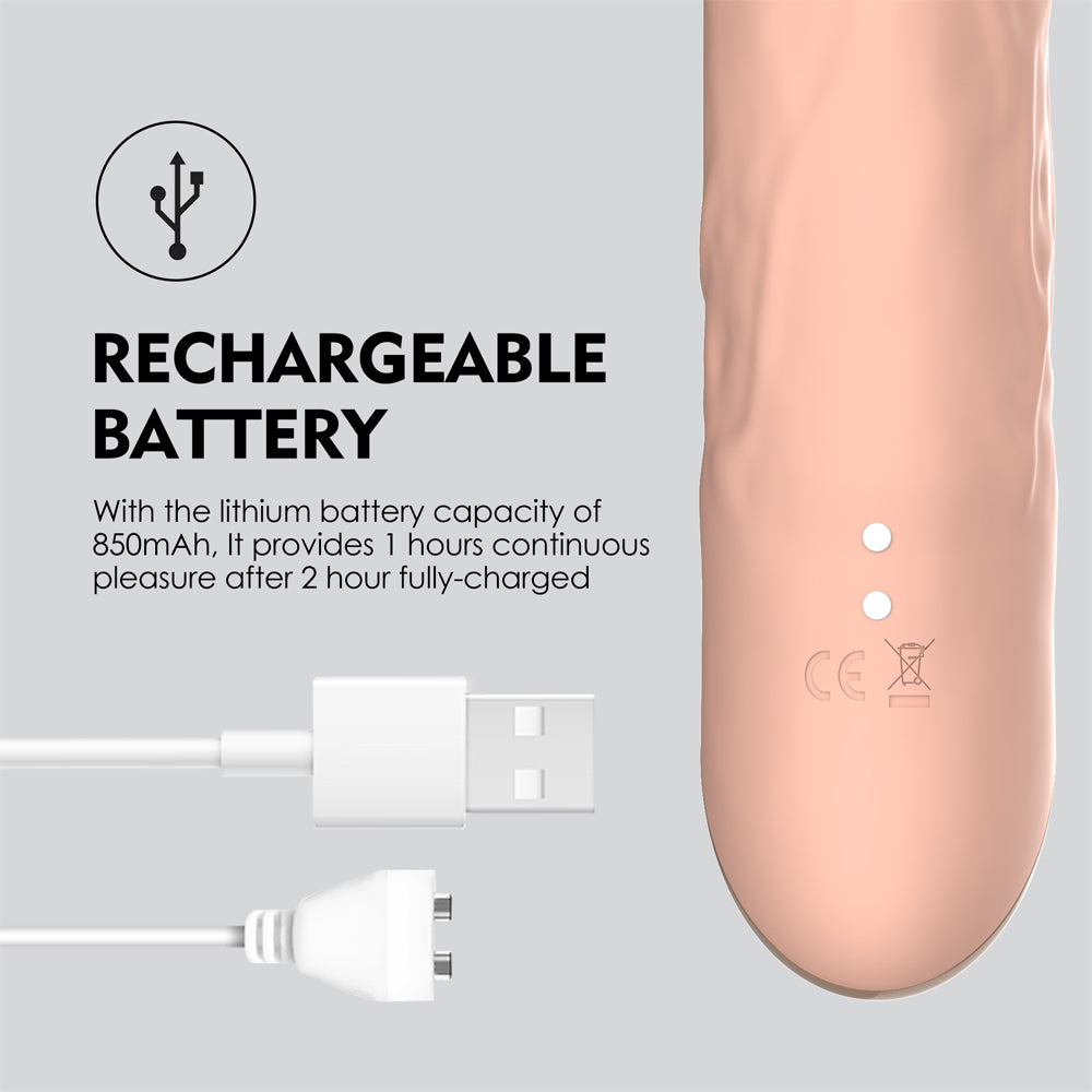 Winyi Terry 2 Thrusting Silicone Dildo - Flesh