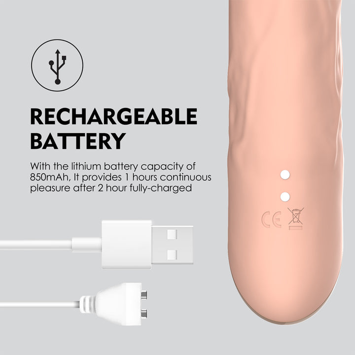 Winyi Terry 2 Thrusting Silicone Dildo - Flesh