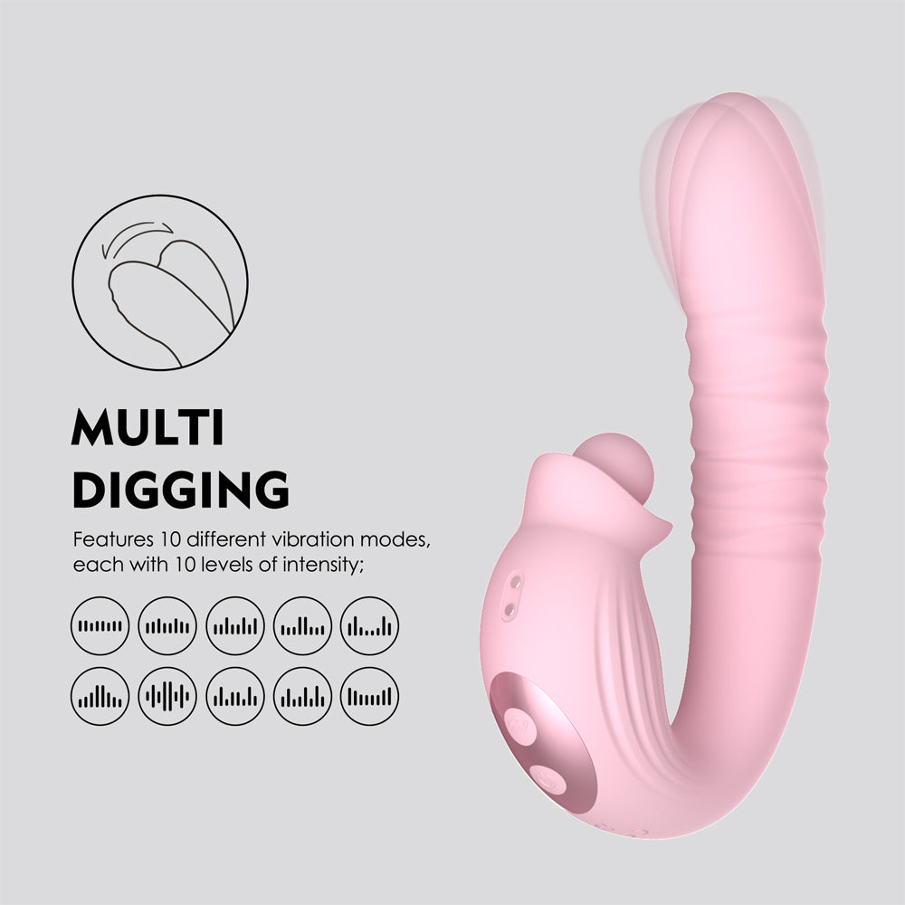 Winyi Tiffany Thrusting Multi Function Vibrator - Pink