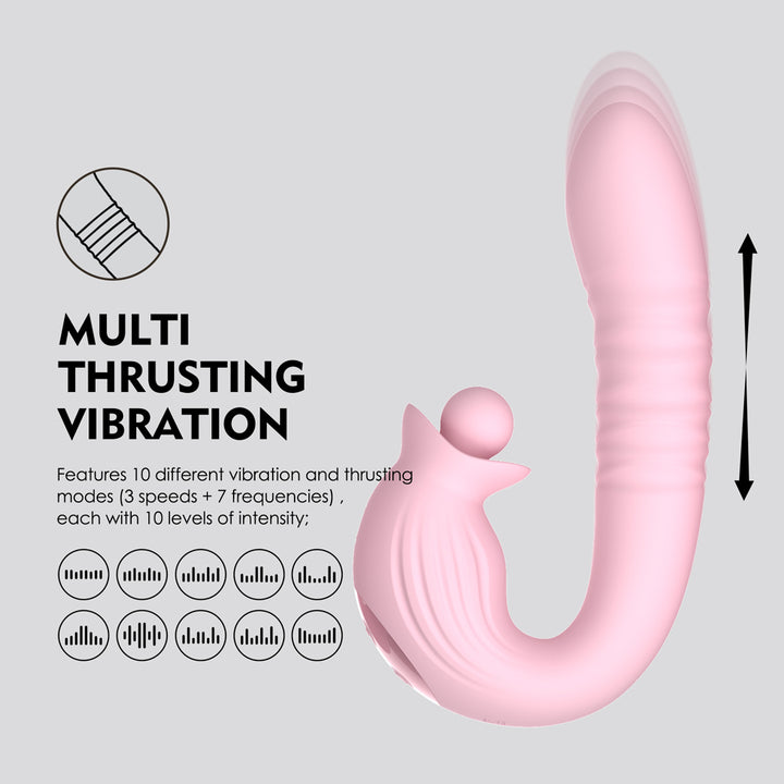 Winyi Tiffany Thrusting Multi Function Vibrator - Pink