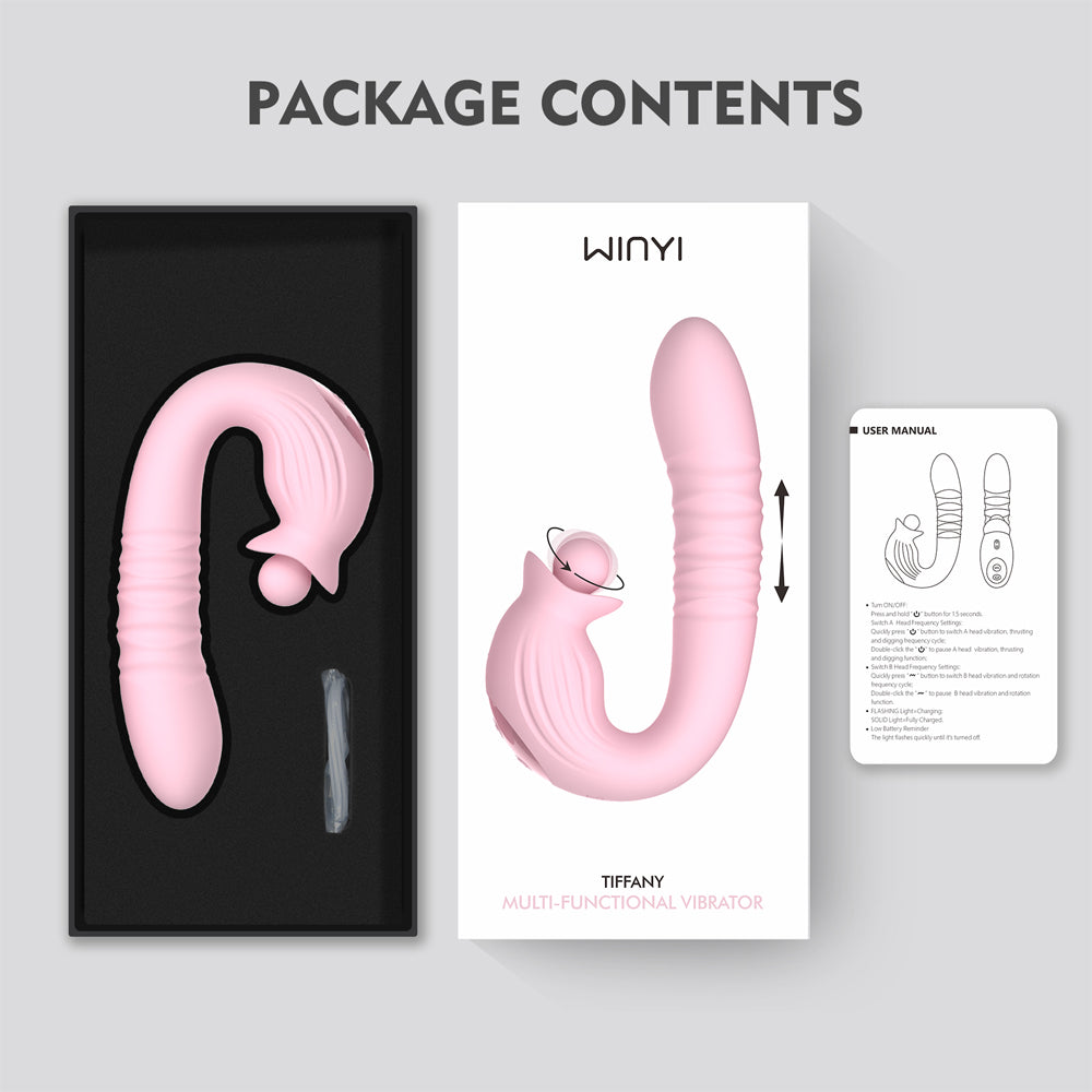 Winyi Tiffany Thrusting Multi Function Vibrator - Pink