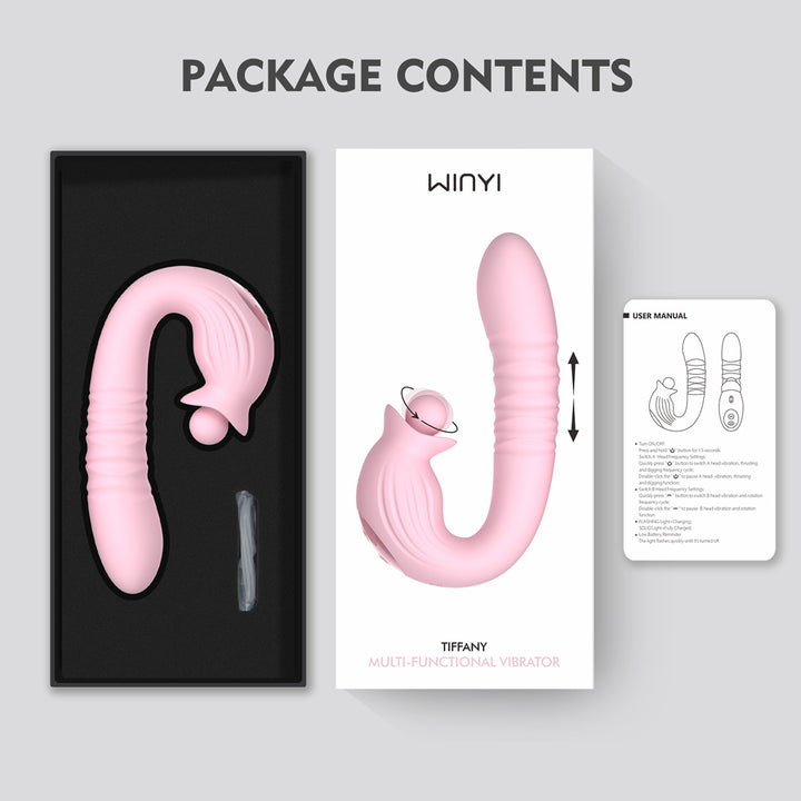 Winyi Tiffany Thrusting Multi Function Vibrator - Pink