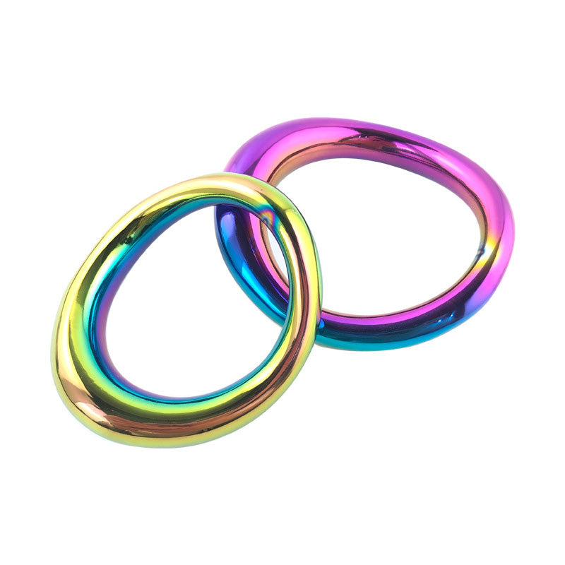 X-Cite Ergo Stainless Steel Cock Ring - Rainbow