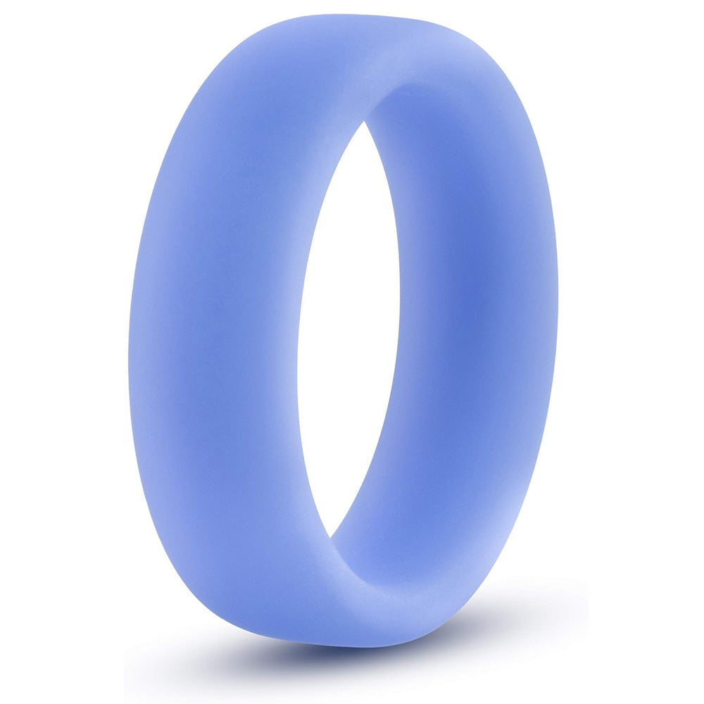 X-Cite Silicone Band Cockring Glow In The Dark - Bluev