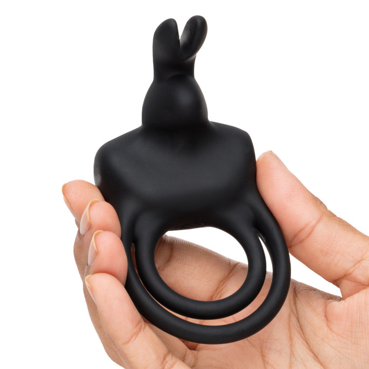 Happy Rabbit Stimulating Rechargeable Rabbit Cock Ring  - Black