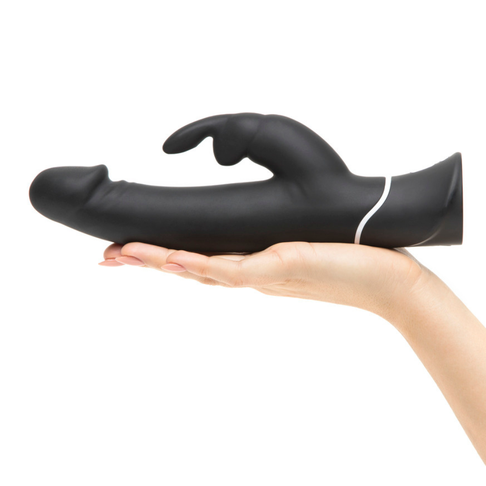 Happy Rabbit Realistic Rechargeable Rabbit Vibrator - Black