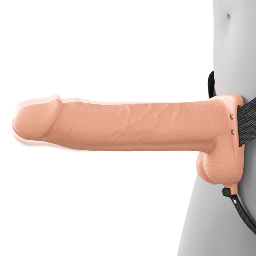 Pipedream Fantasy X-Tensions Elite Vibrating Hollow Silicone Strap-On 8 Inch